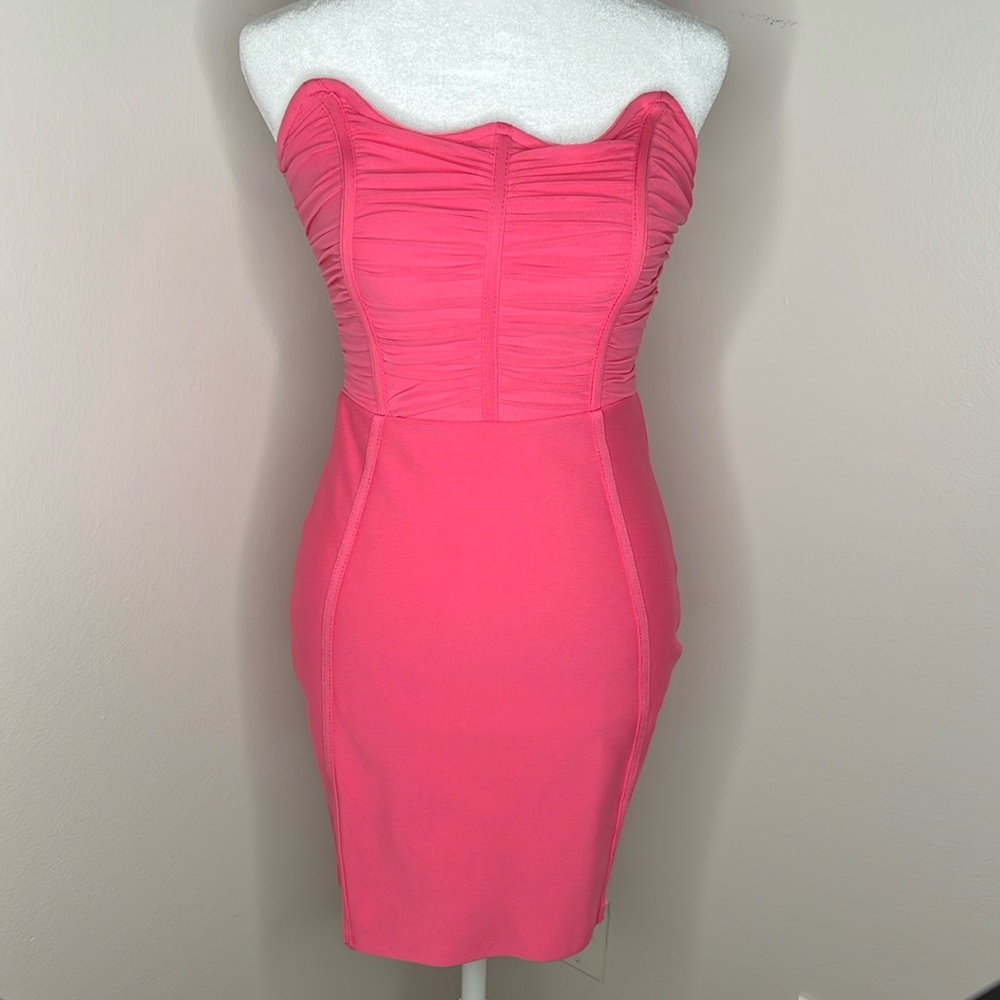 PRETTY LITTLE THING HOT BARBIE PINK MINI DRESS - GREAT QUALITY ! ONLY WORN ONCE